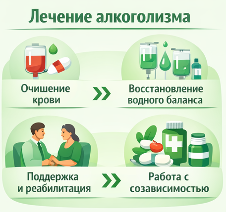 лечение алкоголизма в Петрове Вале этапы